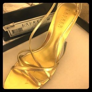 Lauren Ralph Lauren Alberta Gold Metallic Sandals